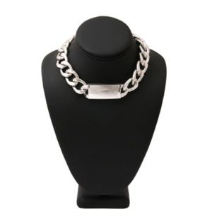 NEW: Silver dog tag choker